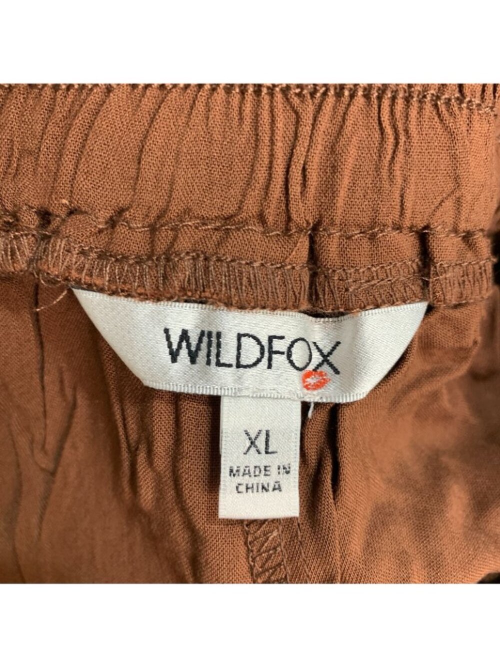 NWT Wildfox Women's Shorts XL Brown 5" Inseam Elastic Waist Lightweight Rayon - Picture 6 of 10